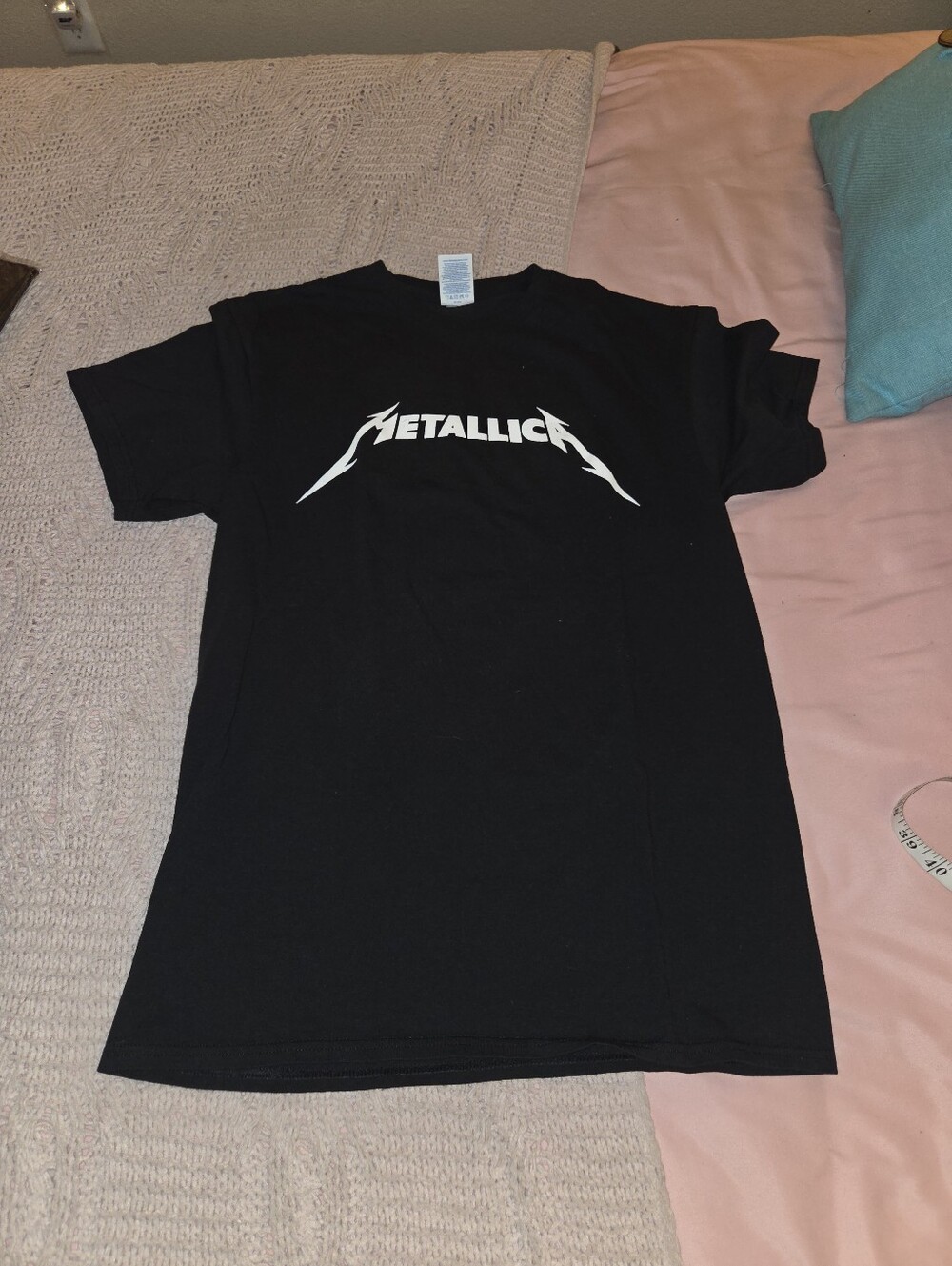 Delta Black T‑Shirt with White Metallica Logo Band Tee